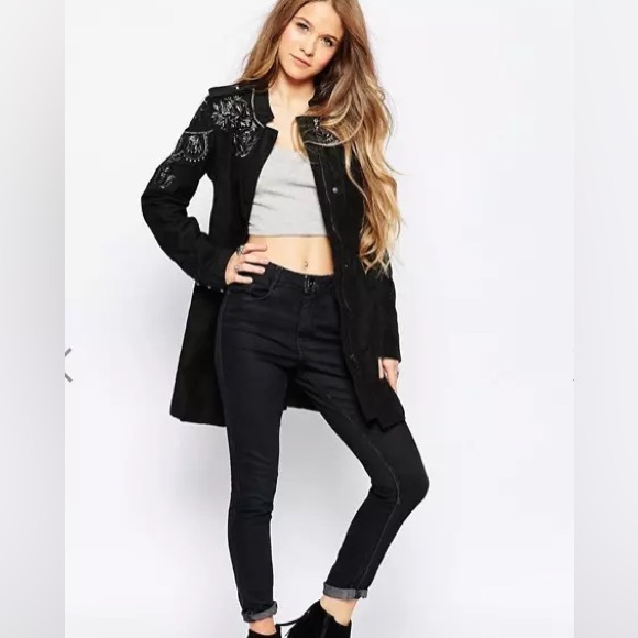 Free People Sargent Zip-up Long Sleeve Embroidered Coat - Picture 3 of 17